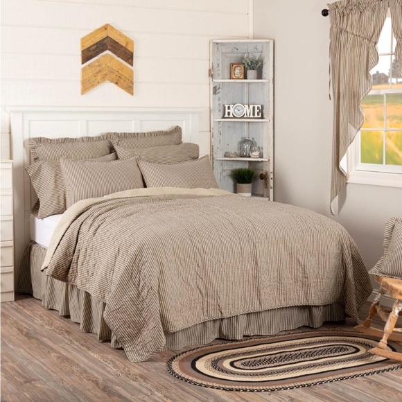 VHC | Sawyer Mill Charcoal Ticking Stripe Twin Coverlet - Picture 3 of 3